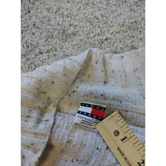 Vintage 03 Tommy Hilfiger Women's Sweater Cream With Multi-Color Flecks Size XL - Picture 4 of 9